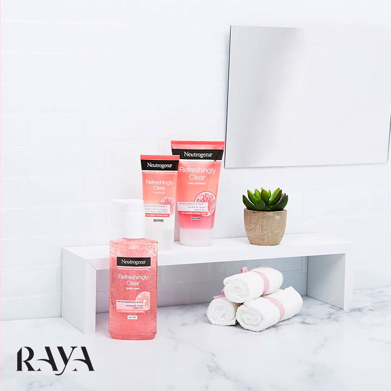 ژل شستشوی صورت طراوت بخش نوتروژینا حاوی عصاره گریپ فروت Neutrogena Fresh & Clear Facial Wash with Pink Grapefruit